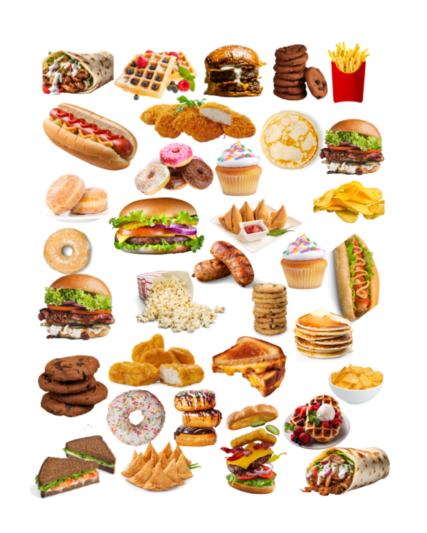 food snacks stickers digital download
