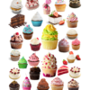 cakes stickers, sweet cupcakes