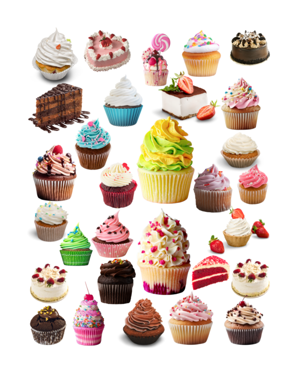 cakes stickers, sweet cupcakes