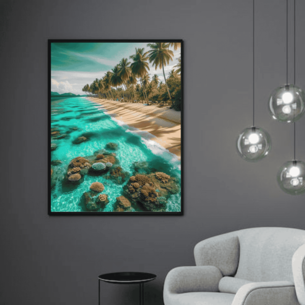 green beach nature wall art