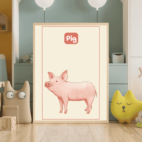 Kids’ Domestic Animals Learning Poster – Friendly & Fun