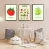 kids educational poster fruits and vegetables