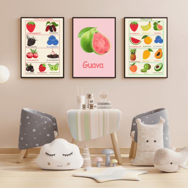 kids poster fruits and berries