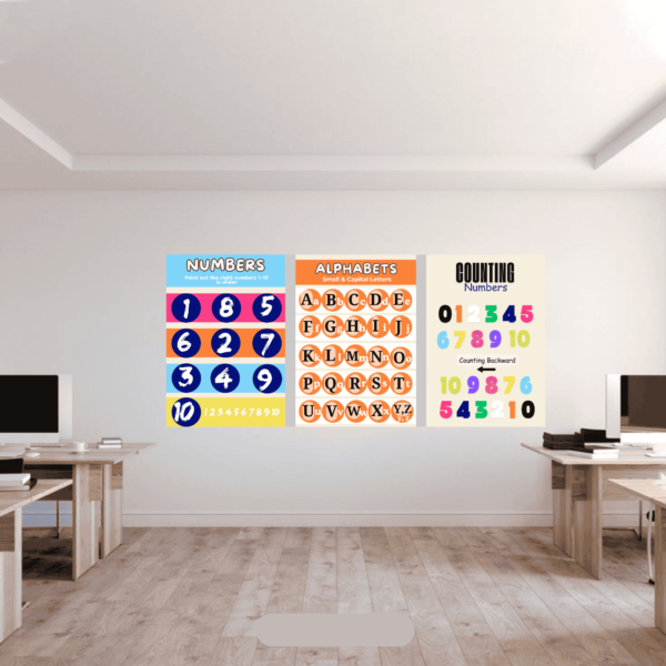 Kids educational posters set