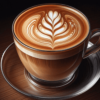 Latte art coffee cup digital wall art
