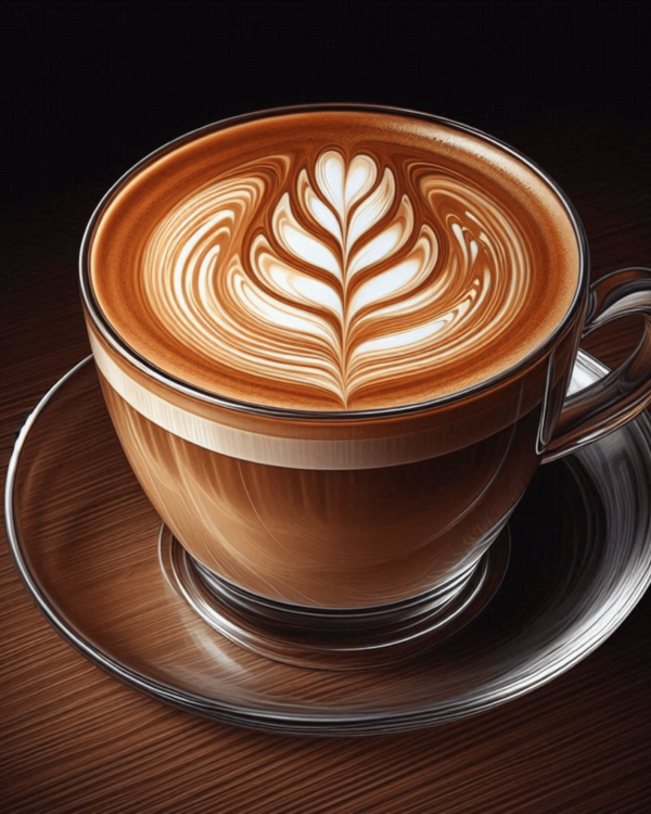 Latte art coffee cup digital wall art