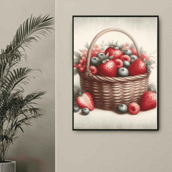 Watercolor Fruit Basket Wall Art Download